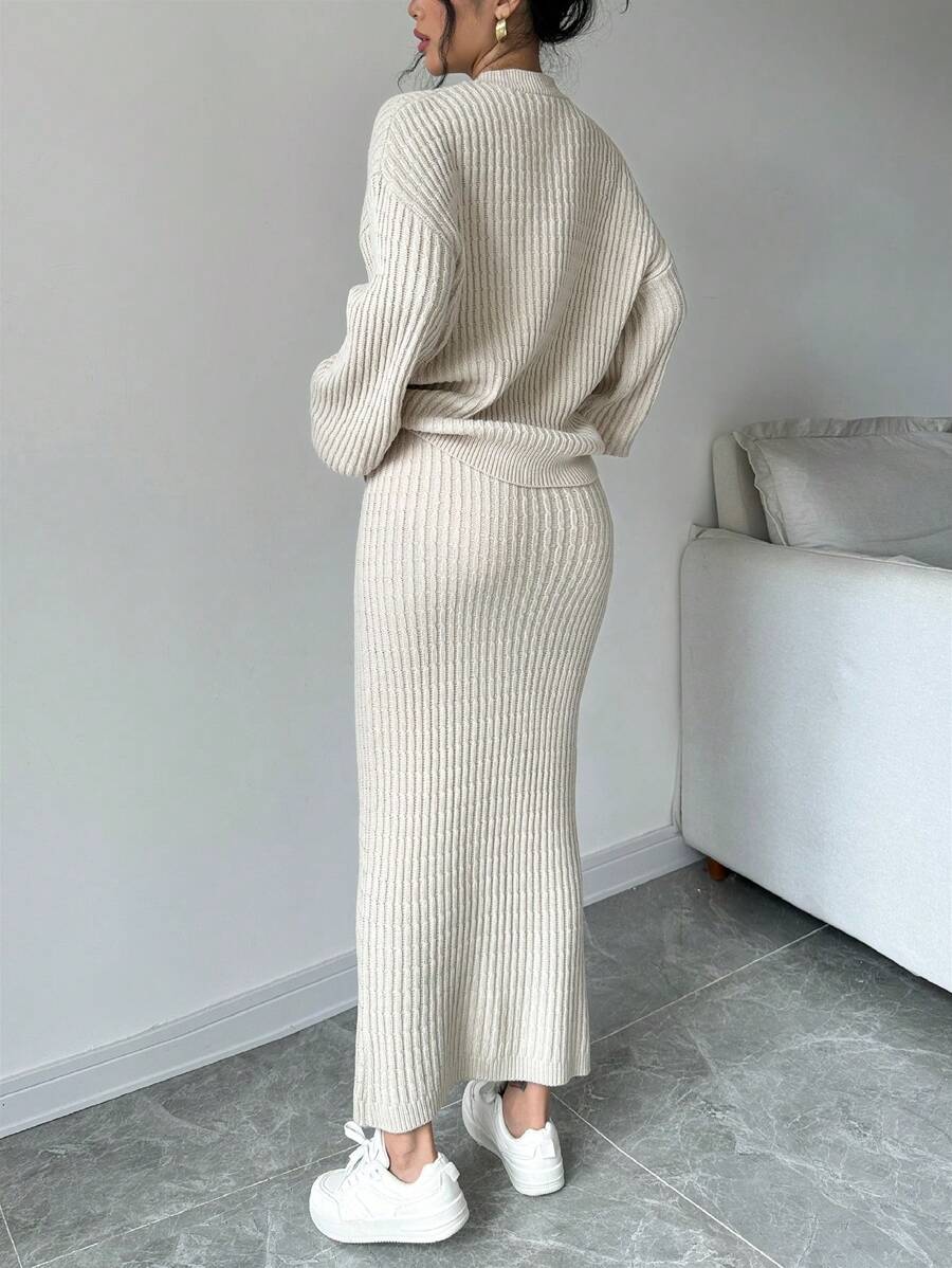 Basma Cardigan Skirt Set