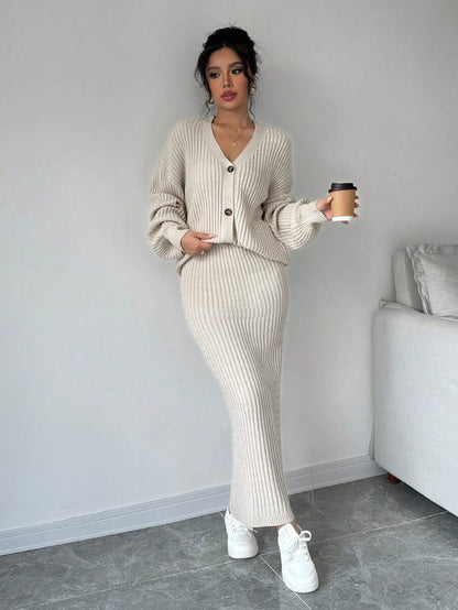 Basma Cardigan Skirt Set