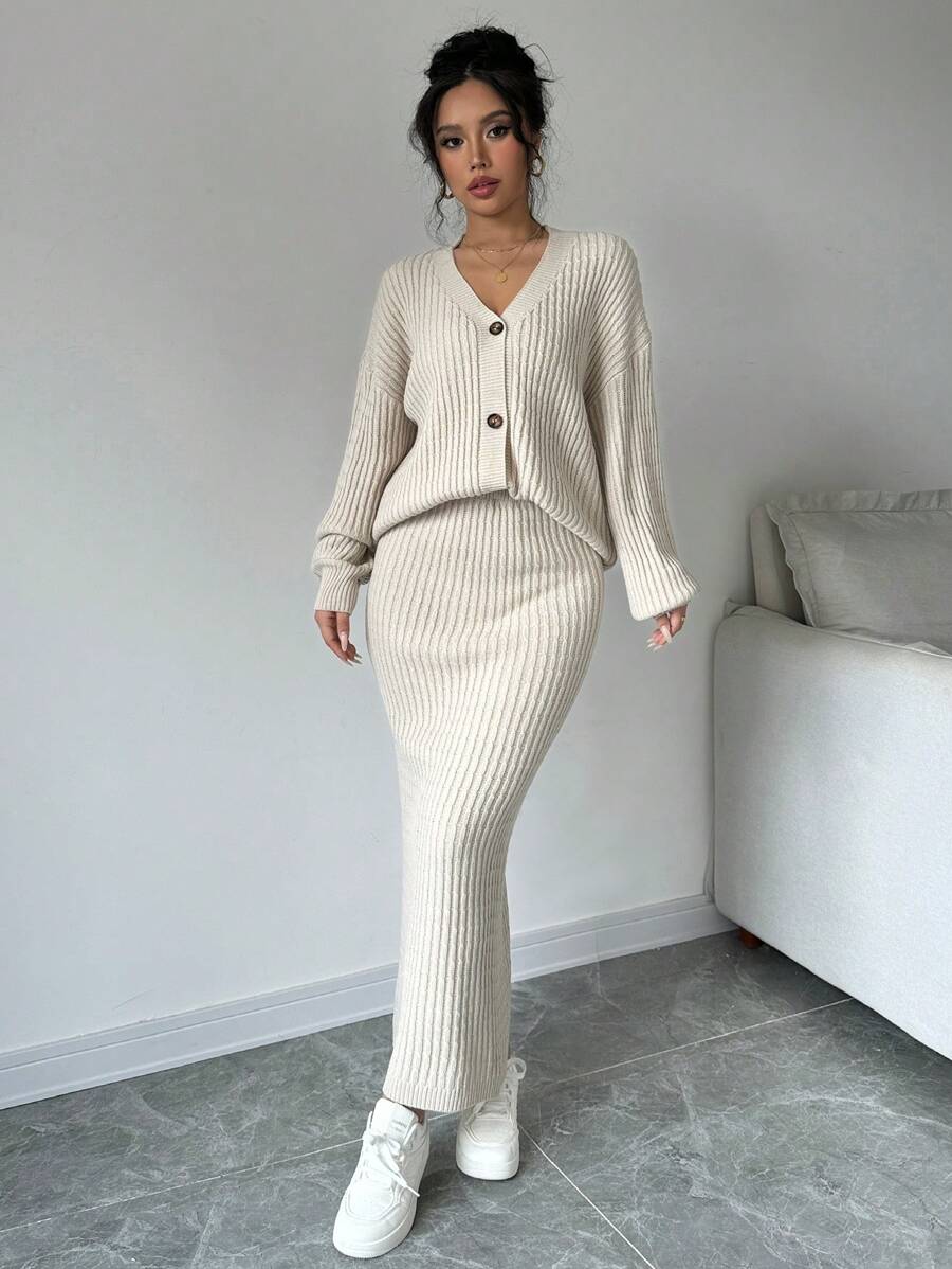 Basma Cardigan Skirt Set