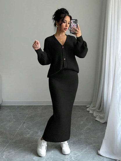 Basma Cardigan Skirt Set