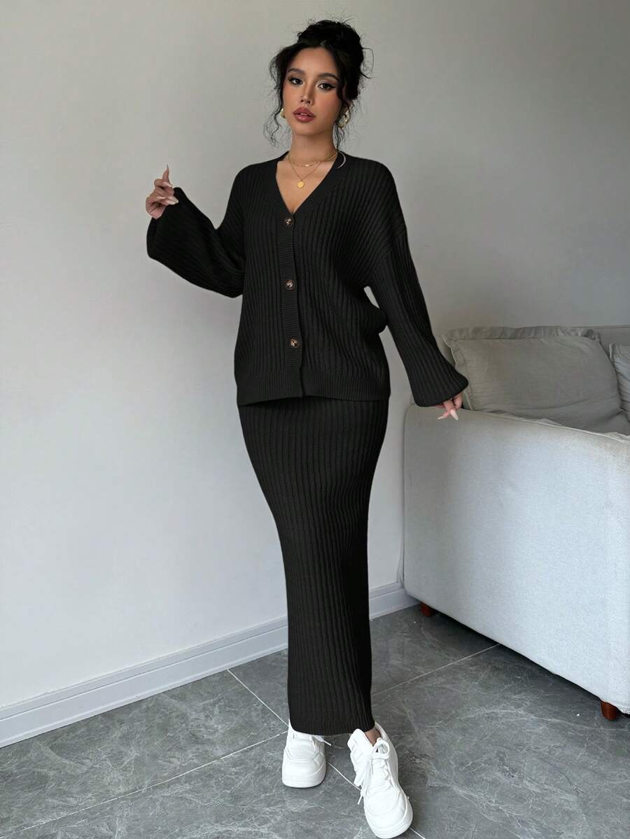 Basma Cardigan Skirt Set