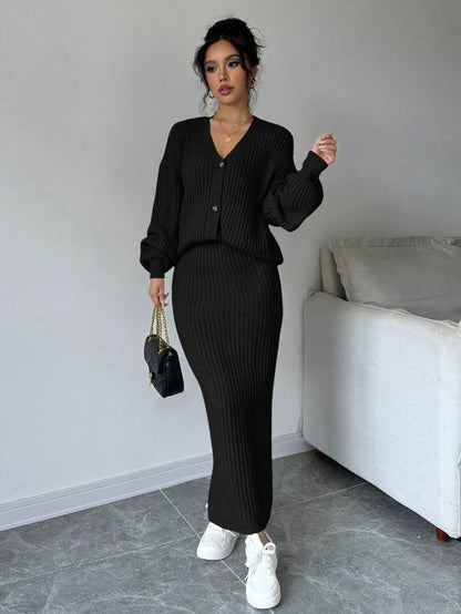 Basma Cardigan Skirt Set