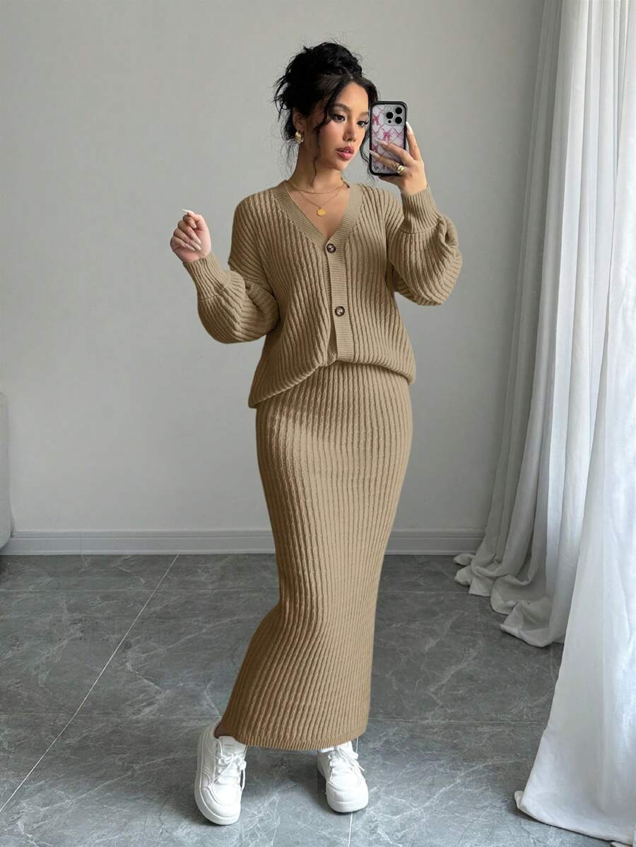 Basma Cardigan Skirt Set