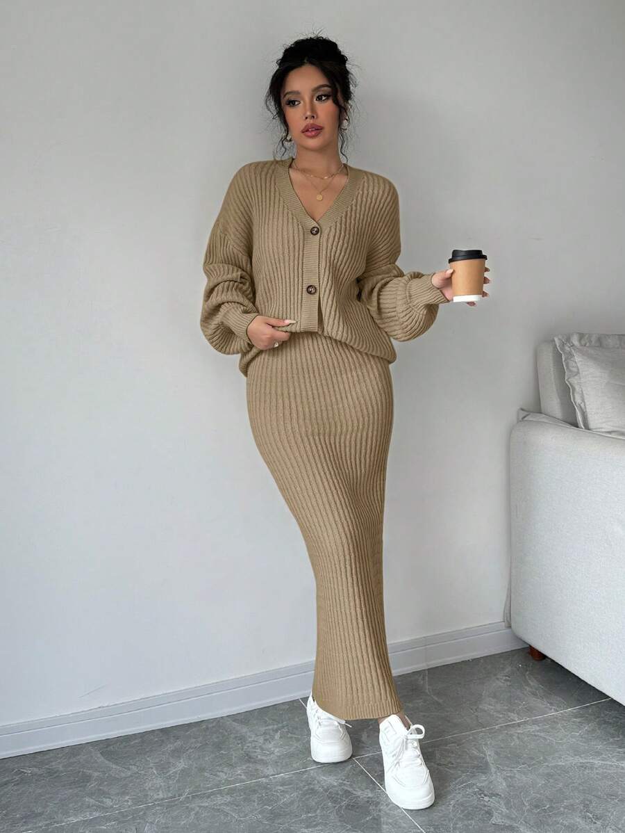 Basma Cardigan Skirt Set