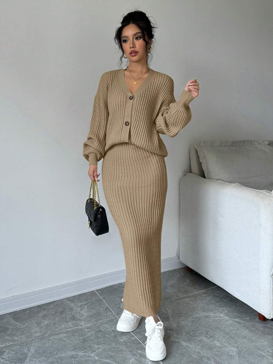 Basma Cardigan Skirt Set