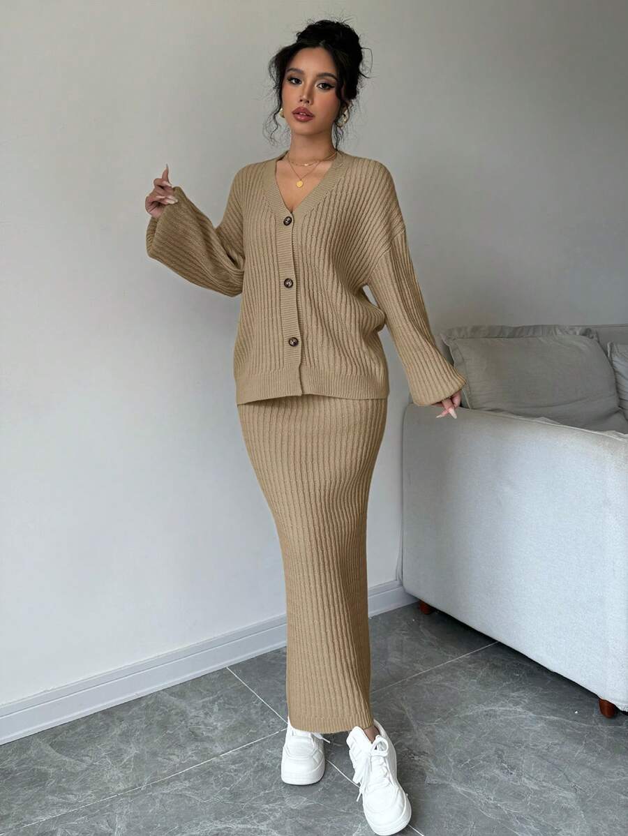 Basma Cardigan Skirt Set