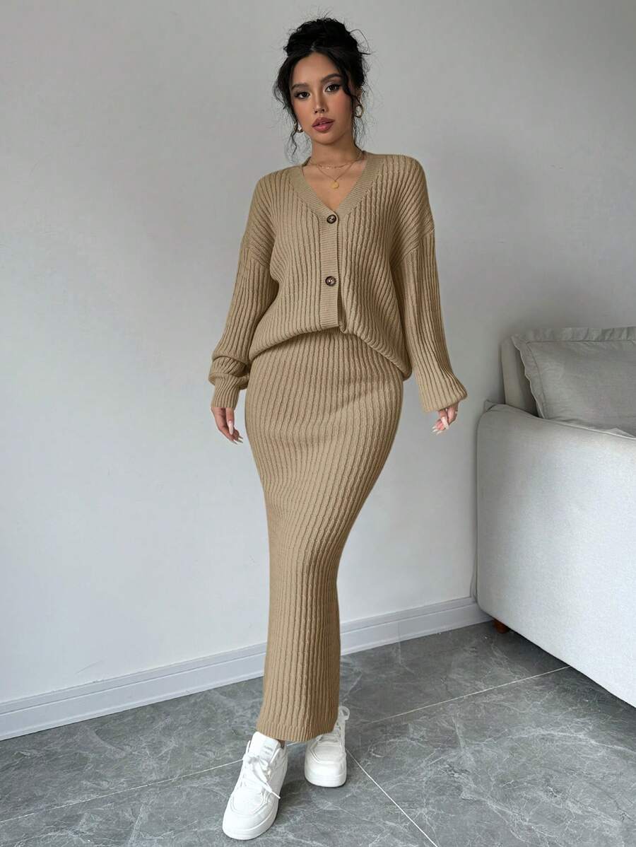 Basma Cardigan Skirt Set
