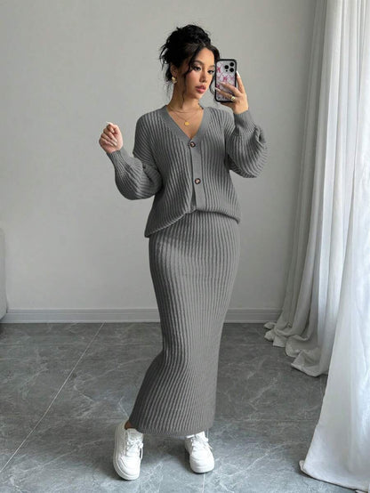 Basma Cardigan Skirt Set