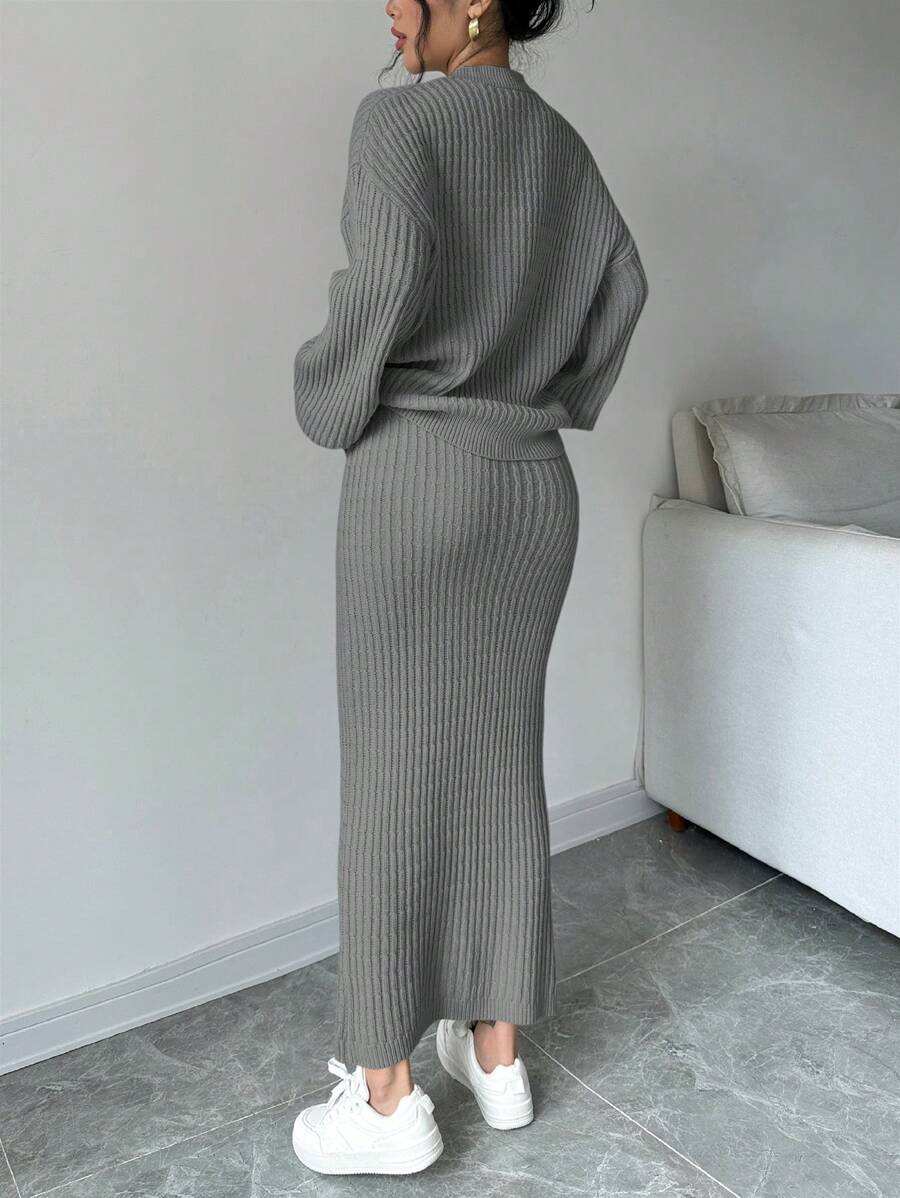 Basma Cardigan Skirt Set