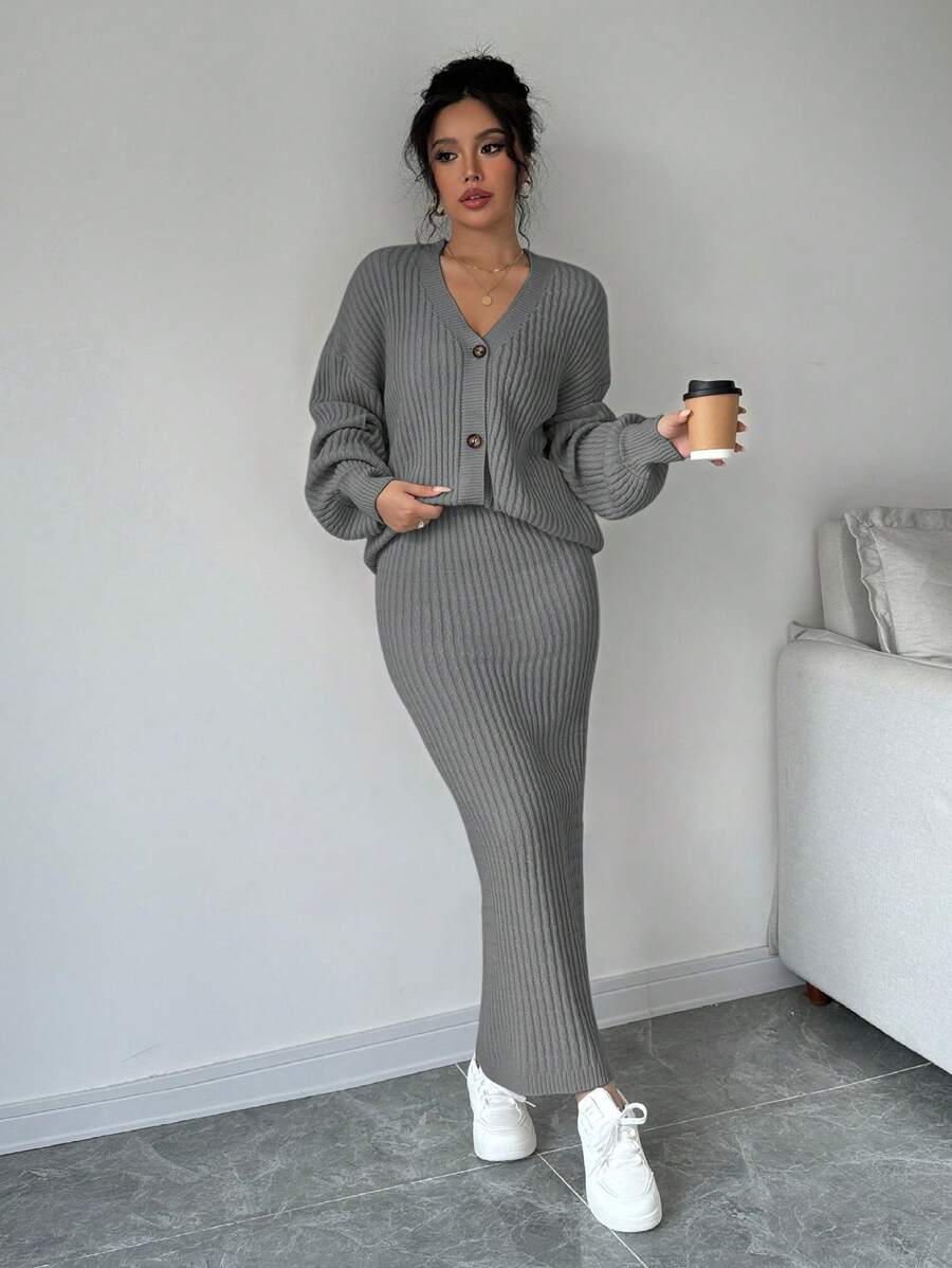 Basma Cardigan Skirt Set