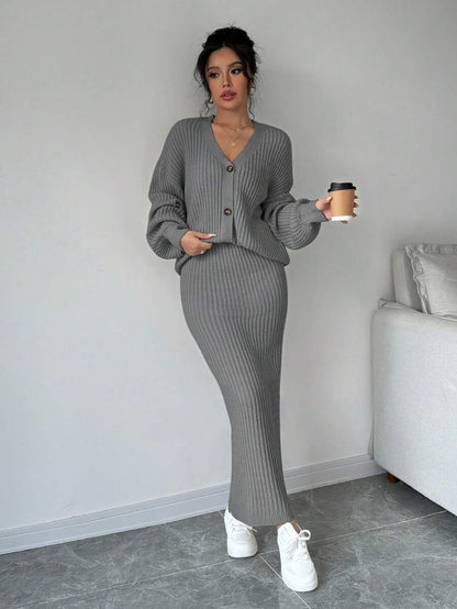 Basma Cardigan Skirt Set