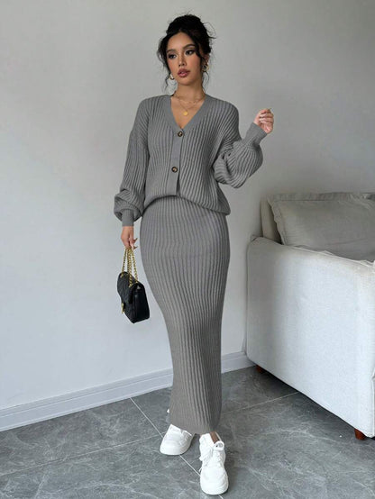 Basma Cardigan Skirt Set