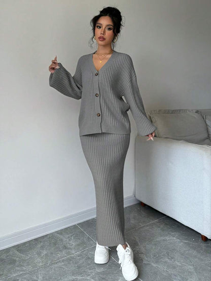 Basma Cardigan Skirt Set