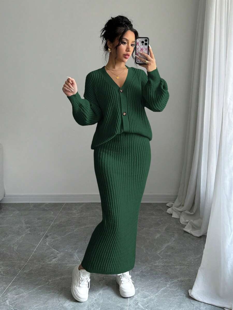 Basma Cardigan Skirt Set