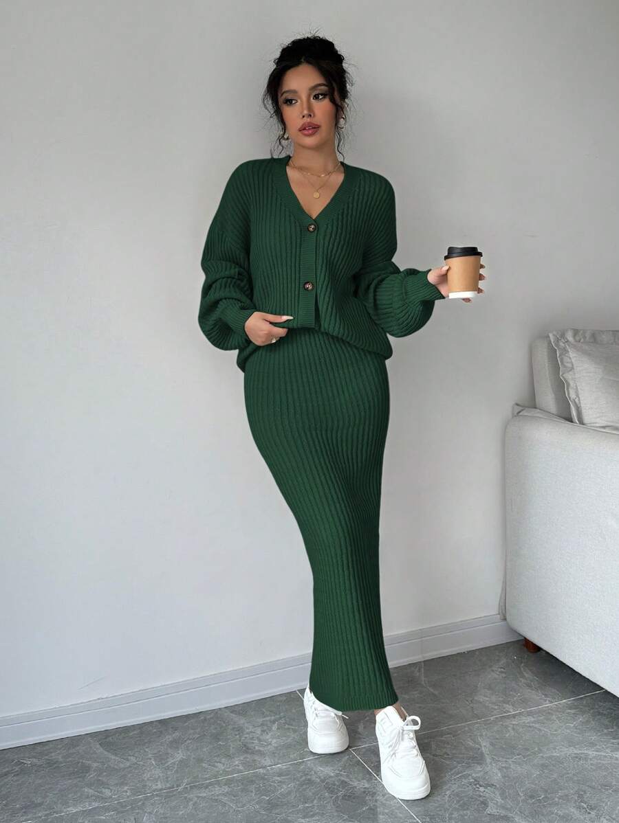 Basma Cardigan Skirt Set