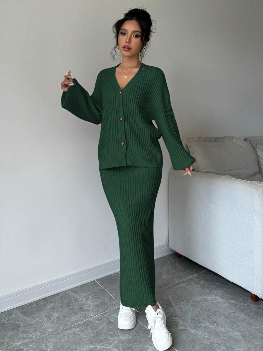 Basma Cardigan Skirt Set