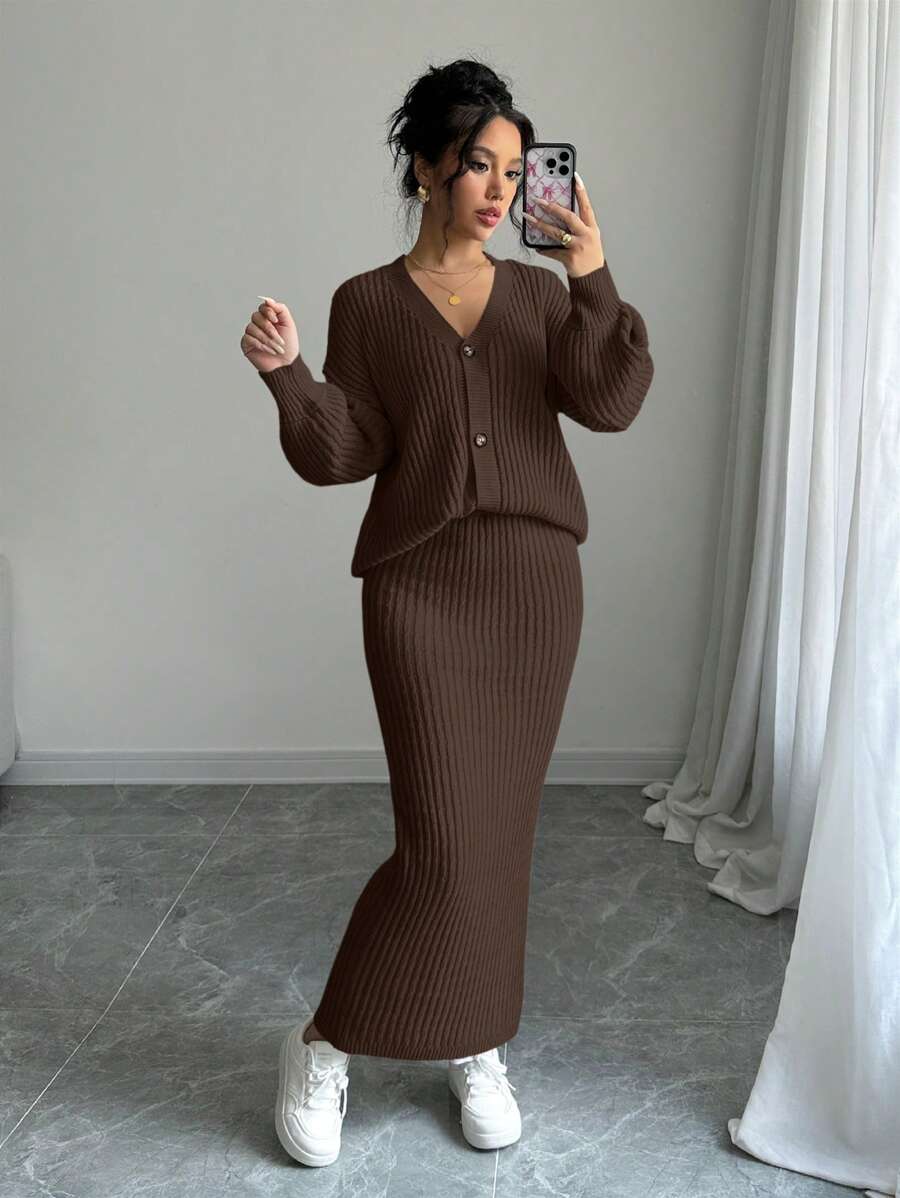 Basma Cardigan Skirt Set