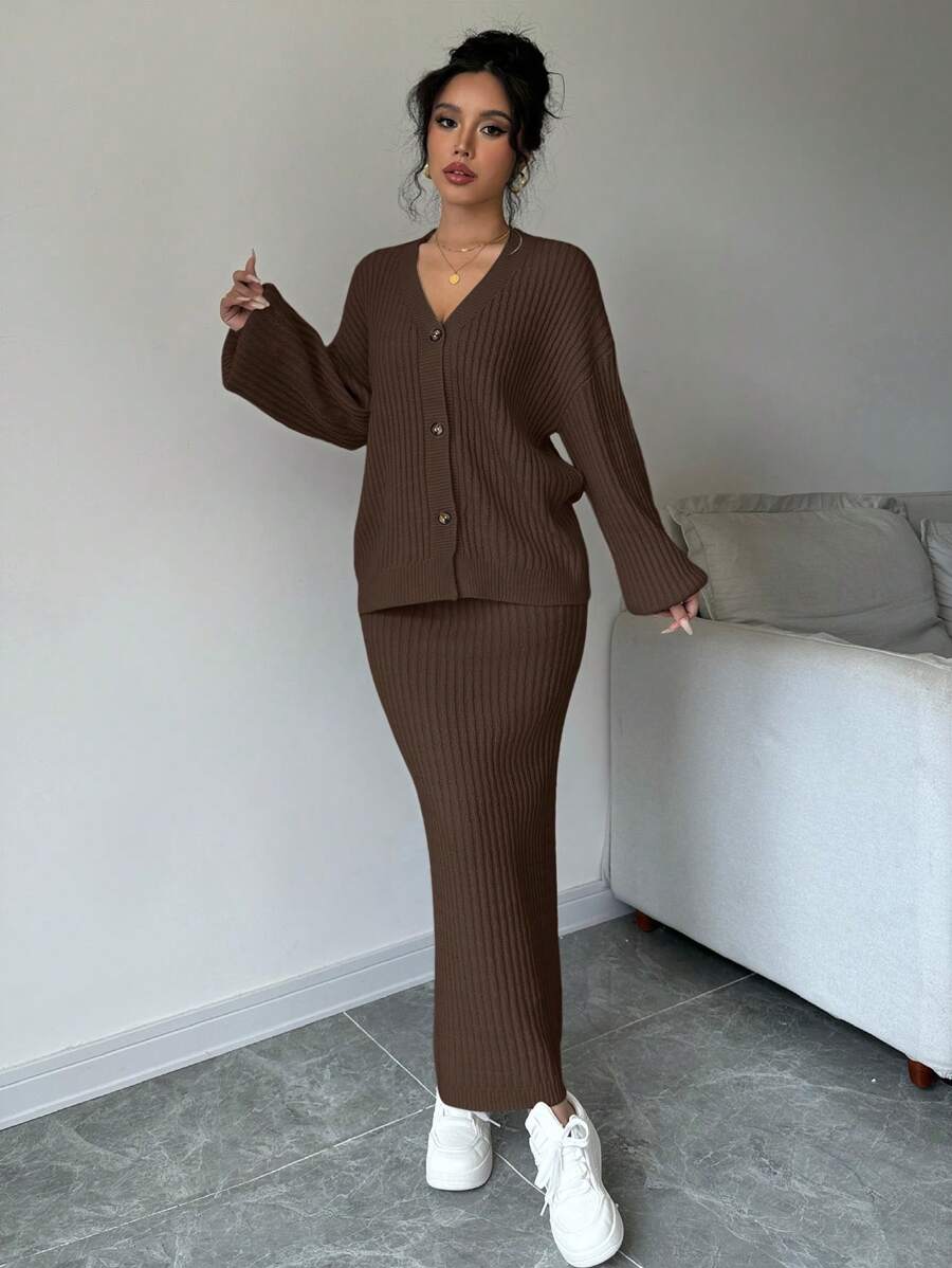 Basma Cardigan Skirt Set