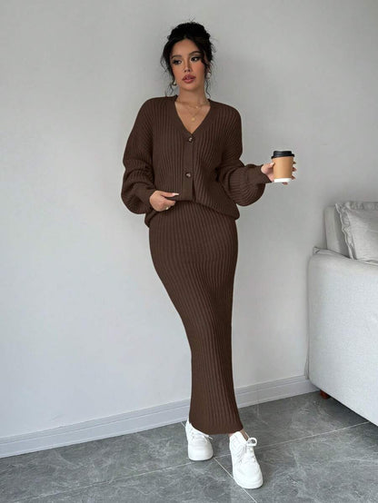 Basma Cardigan Skirt Set