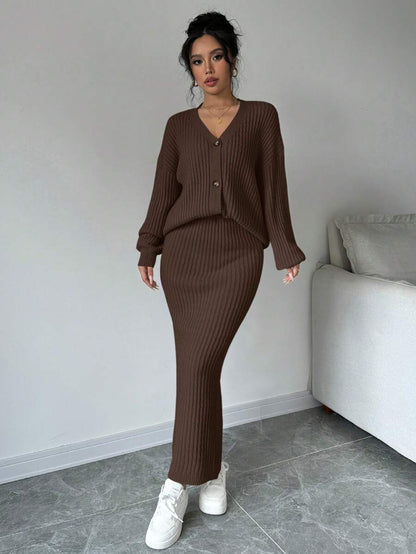 Basma Cardigan Skirt Set
