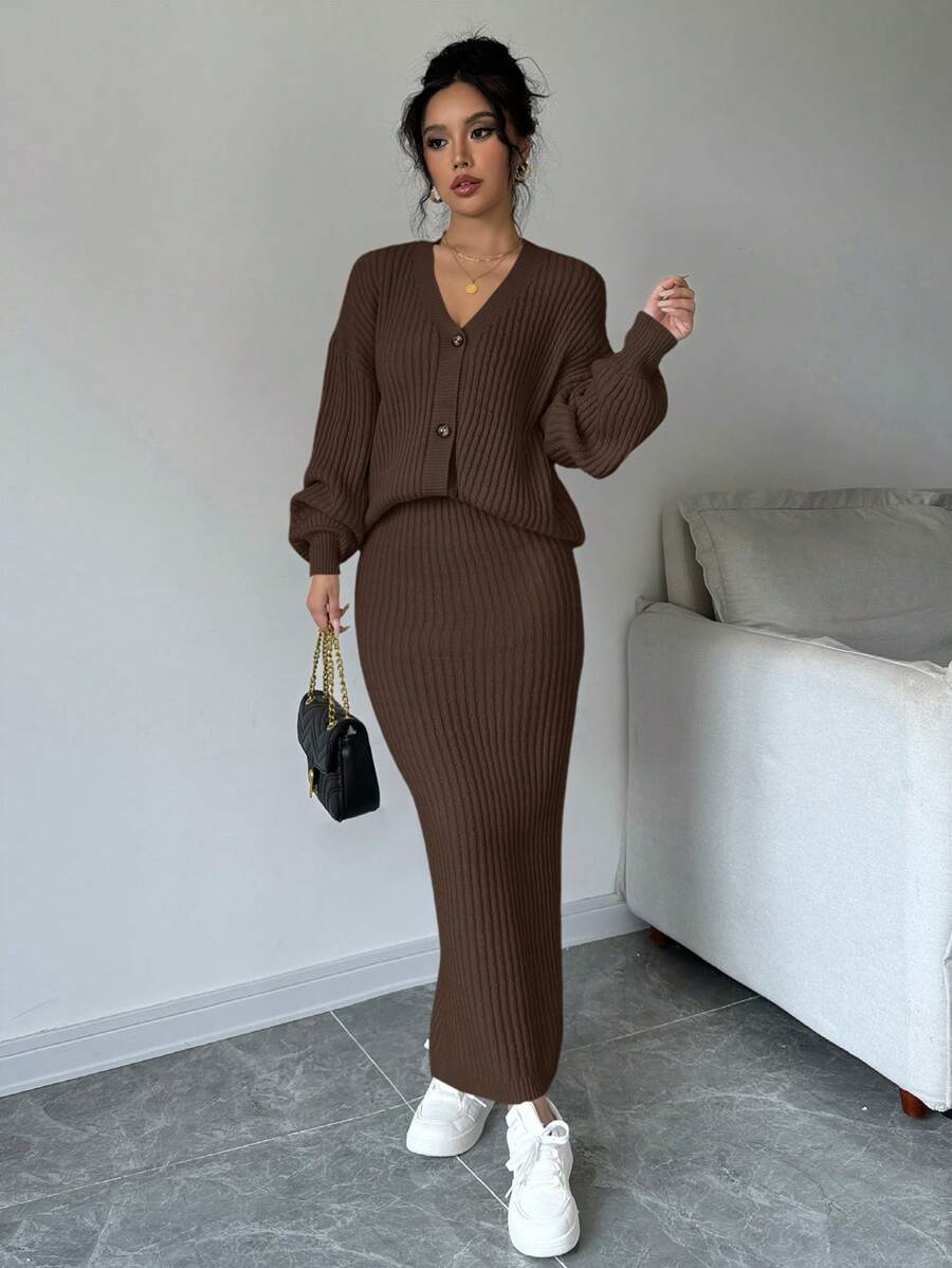 Basma Cardigan Skirt Set