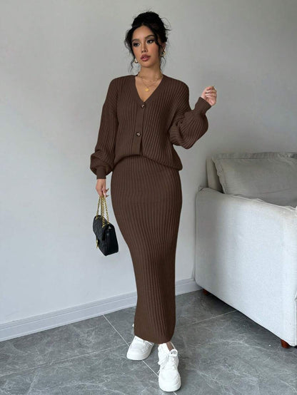 Basma Cardigan Skirt Set