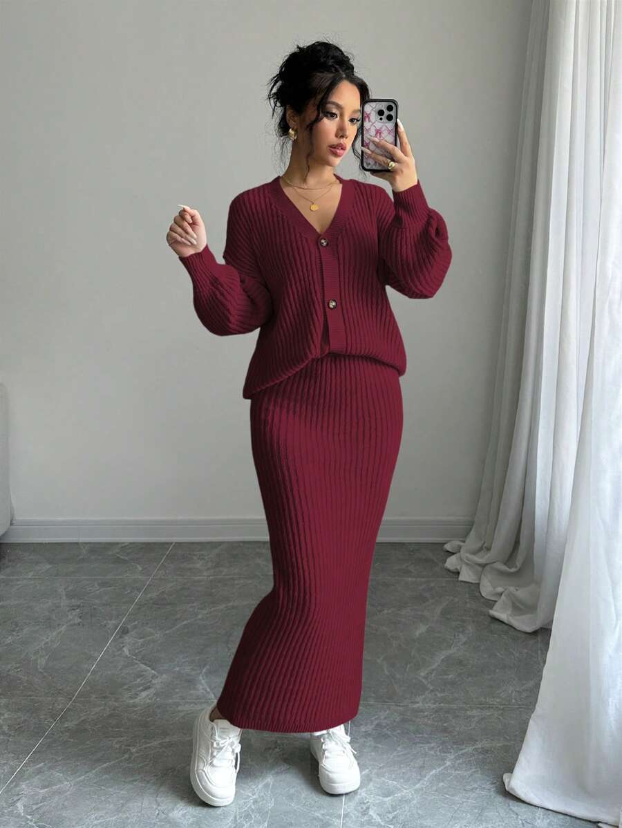 Basma Cardigan Skirt Set