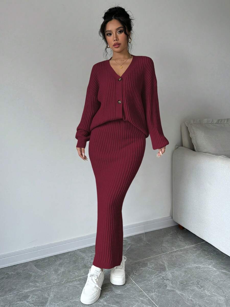 Basma Cardigan Skirt Set