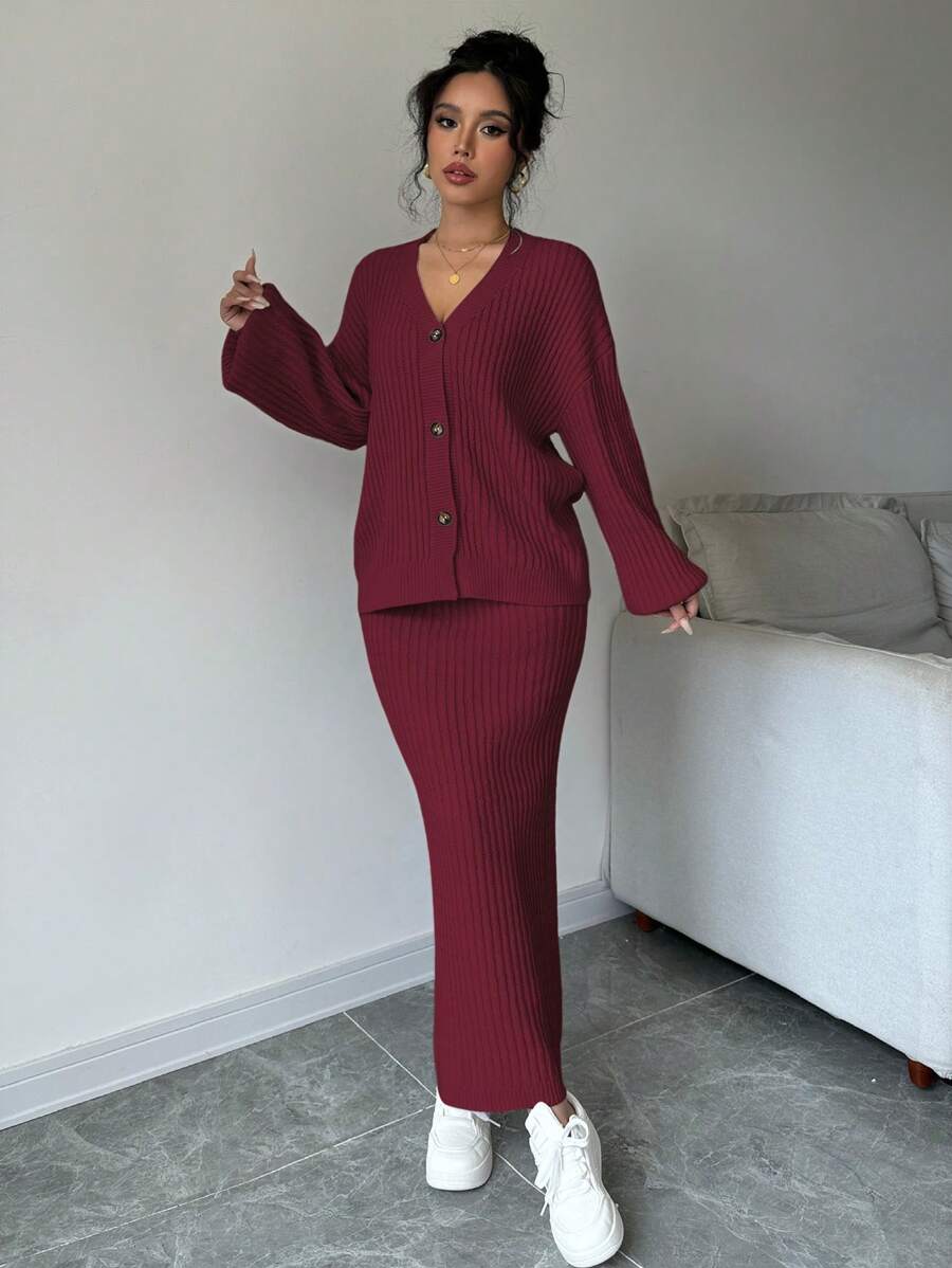 Basma Cardigan Skirt Set