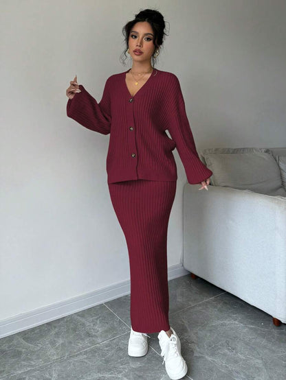 Basma Cardigan Skirt Set