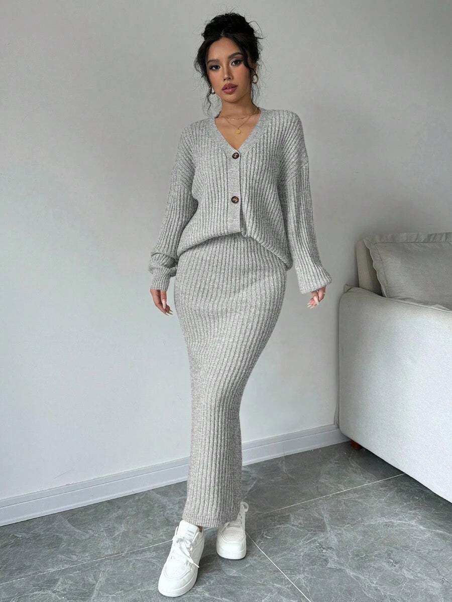 Basma Cardigan Skirt Set