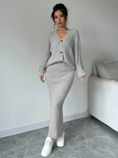 Basma Cardigan Skirt Set