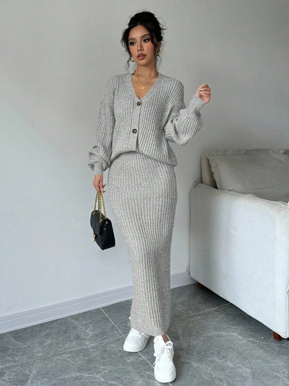 Basma Cardigan Skirt Set