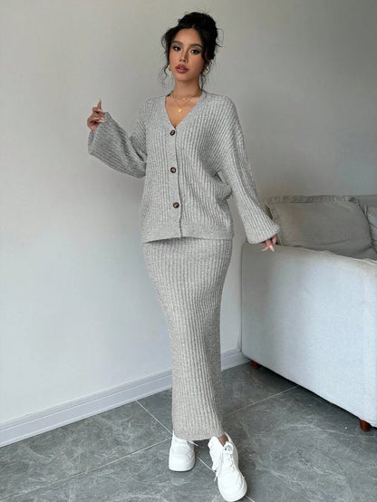 Basma Cardigan Skirt Set